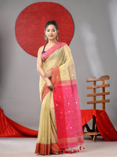 Load image into Gallery viewer, Yellow Cotton Blend Soft Saree With Sequins Work