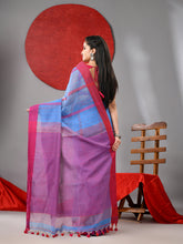 Load image into Gallery viewer, Sky Blue Cotton Blend Soft Saree With Kantha Style