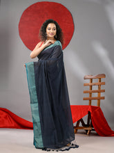 Load image into Gallery viewer, Grey Cotton Soft Saree With Zari Border