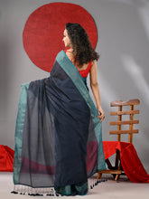 Load image into Gallery viewer, Grey Cotton Soft Saree With Zari Border