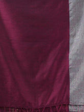 Load image into Gallery viewer, Plum Purple Cotton Soft Saree With Zari Border