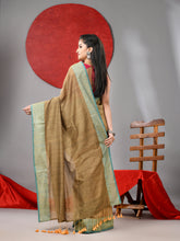 Load image into Gallery viewer, Beige Cotton Soft Saree With Zari Border