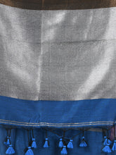 Load image into Gallery viewer, Sapphire Blue Cotton Soft Saree With Stripe Designs