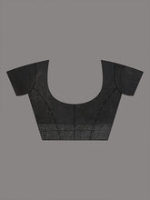 Load image into Gallery viewer, Black Cotton Soft Saree With Stripe Designs