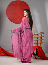 Load image into Gallery viewer, Lilac Cotton Soft Saree With Stripe Designs