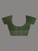 Load image into Gallery viewer, Green Cotton Soft saree With Check Designs