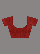 Load image into Gallery viewer, Red Cotton Handspun Soft Saree With Pompom