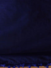 Load image into Gallery viewer, Midnight Blue Cotton Handspun Soft Saree With Pompom