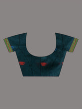 Load image into Gallery viewer, Teal Cotton Handspun Soft Saree With Nakshi Border