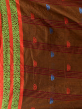 Load image into Gallery viewer, Ochre Yellow Cotton Handspun Soft Saree With Nakshi Border