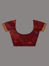 Load image into Gallery viewer, Brick Red Cotton Handspun Soft Saree With Nakshi Border