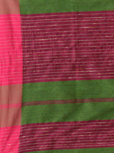 Load image into Gallery viewer, Green Cotton Handspun Soft Saree With Pompom