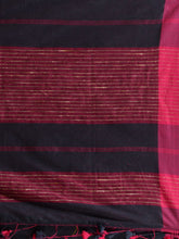 Load image into Gallery viewer, Charcoal Cotton Handspun Soft Saree With Pompom