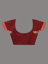 Load image into Gallery viewer, Brown Cotton Handspun Soft Saree With Nakshi Border And Contrast With Red Pallu