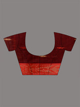 Load image into Gallery viewer, Grey Cotton Handspun Soft Saree With Nakshi Border And Contrast With Red Pallu