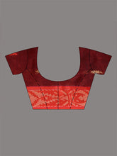 Load image into Gallery viewer, Blue Cotton Handspun Soft Saree With Nakshi Border And Contrast With Red Pallu