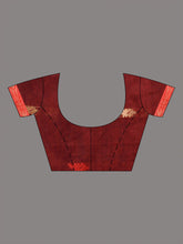 Load image into Gallery viewer, Licorise Black Cotton Handspun Soft Saree With Nakshi Border And Contrast With Red Pallu