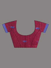 Load image into Gallery viewer, Magenta Cotton Handspun Soft Saree With Texture Border