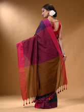 Load image into Gallery viewer, Teal Cotton Handspun Soft Saree With Contrast Multicolor Pallu