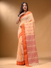 Load image into Gallery viewer, Cream Silk Matka Soft Saree With Nakshi Pallu