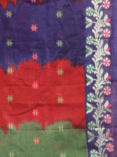 Load image into Gallery viewer, Red Cotton Soft Saree With Floral Motifs