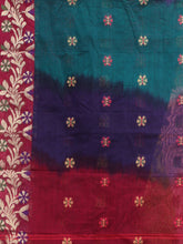 Load image into Gallery viewer, Blue Cotton Soft Saree With Floral Motifs