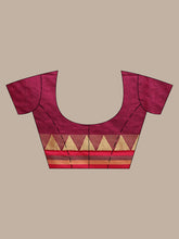Load image into Gallery viewer, Fuchsia Cotton Handspun Saree With Temple Borders