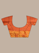 Load image into Gallery viewer, Rust Cotton Handspun Saree With Paisley Border