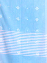 Load image into Gallery viewer, Sky Blue Cotton Saree With Texture Pattern