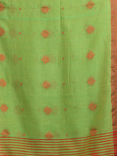 Load image into Gallery viewer, Light Green Cotton Saree With Texture Pattern