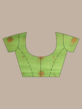 Load image into Gallery viewer, Light Green Cotton Saree With Texture Pattern