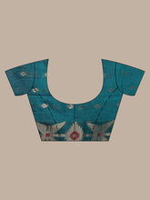 Load image into Gallery viewer, Teal Cotton Saree With Texture Pattern