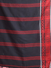Load image into Gallery viewer, Black Cotton Saree With Texture Borders