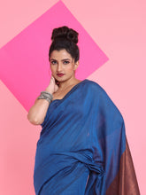 Load image into Gallery viewer, Cobalt Blue Cotton Saree With Zari Pallu