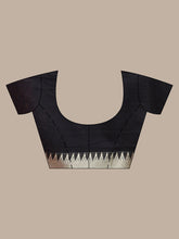 Load image into Gallery viewer, Black Cotton Saree With Tample Border