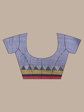 Load image into Gallery viewer, Grey Cotton Saree With Contrast Border