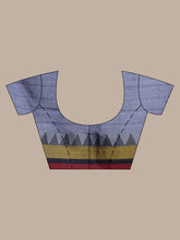 Load image into Gallery viewer, Grey Cotton Saree With Contrast Border