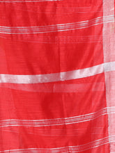 Load image into Gallery viewer, Red Cotton Silk Saree With Zari Woven Stripes Pallu
