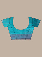 Load image into Gallery viewer, Teal Cotton Silk Saree With Check Designs
