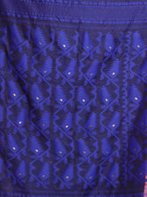 Load image into Gallery viewer, Black Jamdani Saree With All Over Thread Weaving