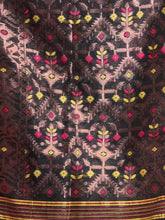 Load image into Gallery viewer, Black Jamdani Saree With All Over Zari & Thread Weaving