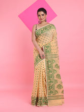 Load image into Gallery viewer, Cream Jamdani Saree With All Over Thread Weaving