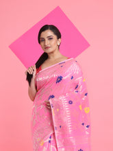 Load image into Gallery viewer, Pink Jamdani Saree With All Over Zari & Thread Weaving