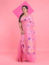 Load image into Gallery viewer, Pink Jamdani Saree With All Over Zari & Thread Weaving