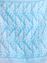 Load image into Gallery viewer, Sky Blue Jamdani Saree With All Over Thread Weaving
