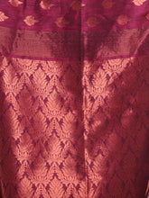 Load image into Gallery viewer, Magenta Linen Saree With Nakshi Pallu