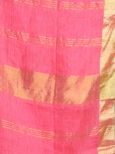 Load image into Gallery viewer, Pink Linen Saree With Zari Border