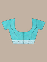 Load image into Gallery viewer, Sea Green Linen Saree With Zari Border