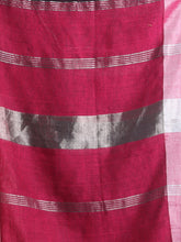 Load image into Gallery viewer, Black Linen Saree With Zari Border