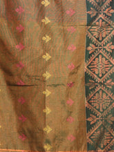Load image into Gallery viewer, Sap Green Tissue Soft Saree With Texture Designs